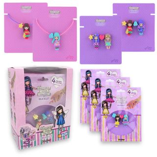 Santoro Gorjuss Bracelet: FUNNY BOX CON 3 BUSTINE CON BRACCIALETTI E CHARMS DIVERSI