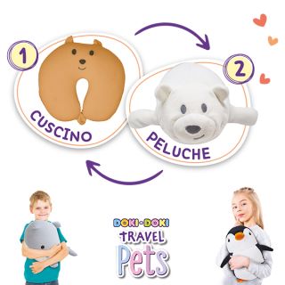 Travel Pets Orso - Cuscino da viaggio diventa un maxi peluche